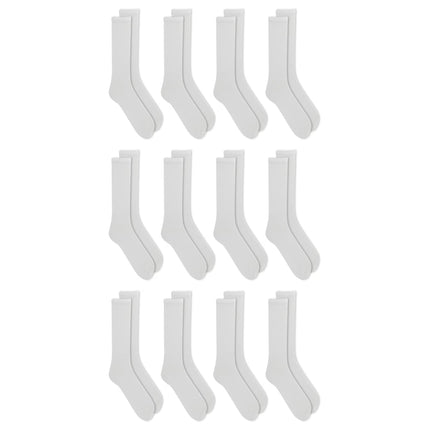 Men's Crew Socks, 12-Pack  WHITE