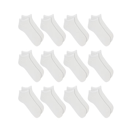 Men's Ankle Socks, 12-Pack, WHITE