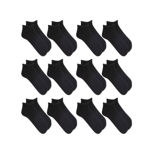 Men's Ankle Socks, 12-Pack, Black