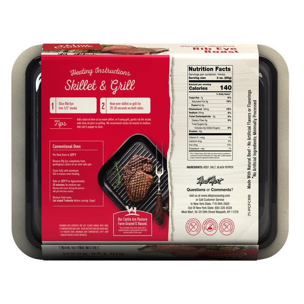 Mon Cuisine Natural Grass Fed Beef Rib Eye 2 Lbs
