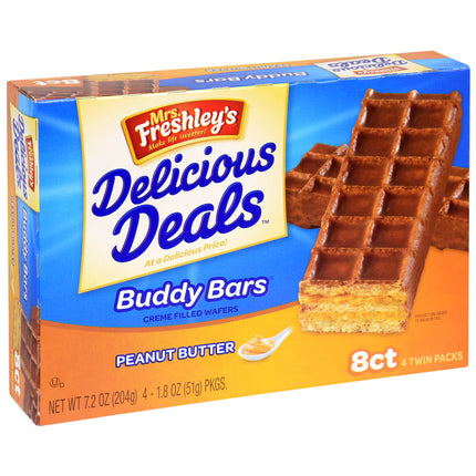 Mrs. Freshley's Buddy Bars Peanut Butter Wafers, 7.2 OZ