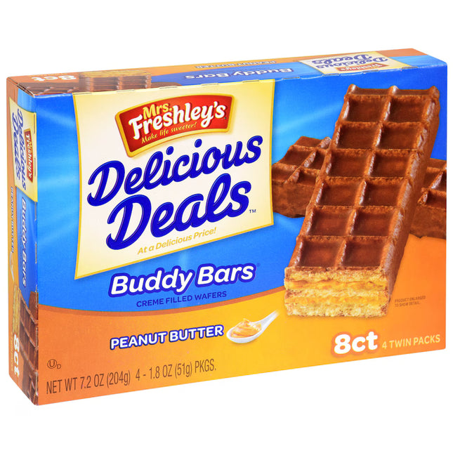 Mrs. Freshley's Buddy Bars Peanut Butter Wafers, 7.2 OZ