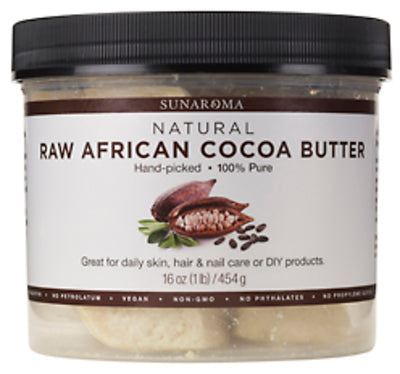 NATURAL RAW AFRICAN COCOA BUTTER 16 OZ