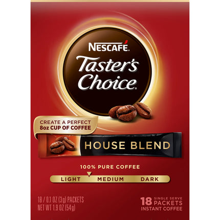 NESCAFÉ House Blend Medium Light Roast Instant Coffee 18 CT