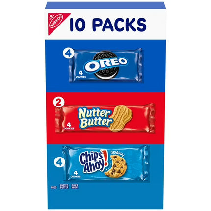 Nabisco Variety PacK Cookie  OREO, Nutter Butter, CHIPS AHOY!, 10 Snack Packs