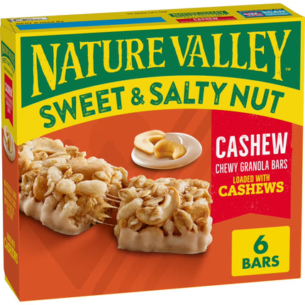 Nature Valley Sweet and Salty Nut Granola Bars, Cashew, 6 Bars, 7.2 Oz