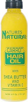 Natures Natural CARROT HAIR OIL with SHEA BUTTER and VITAMIN E 6 Fl. oz