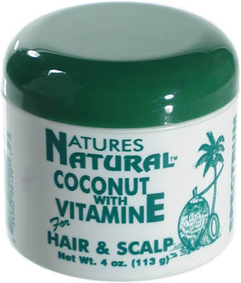 Natures Natural COCONUT  with VITAMIN E For HAIR & SCALP  4 oz.