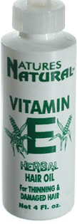 Natures Natural  VITAMIN E HERBAL HAIR OIL For THINNING & DAMAGED HAIR 4  oz.