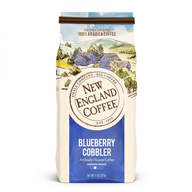 New England Coffee Blueberry Cobbler, Medium Roast, Ground Coffee, 11 Oz.