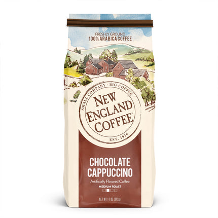 New England Coffee Chocolate Cappuccino, Medium Roast, Ground Coffee, 11 Oz