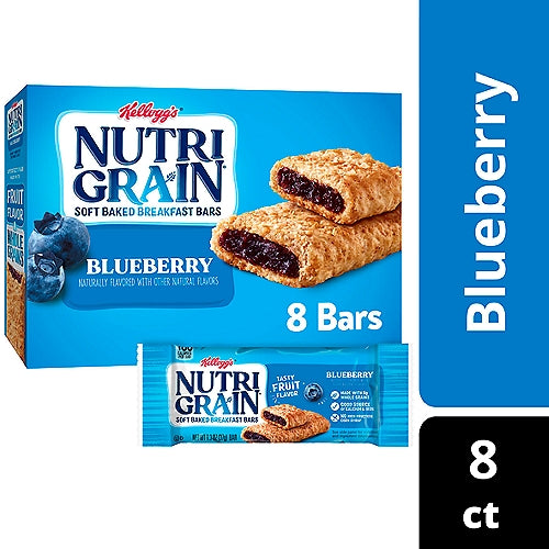 Nutri-Grain Blueberry Soft Baked Breakfast Bars, 10.4 oz, 8 Count