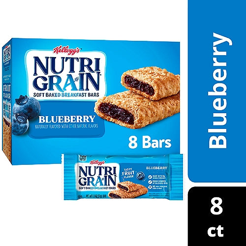 Nutri-Grain Blueberry Soft Baked Breakfast Bars, 8.4 oz, 8 Count