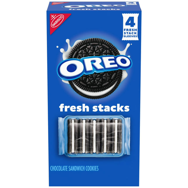 OREO Fresh Stacks Chocolate Sandwich Cookies, Travel Snacks, 8.05 Oz (4 Multi Snack Packs)