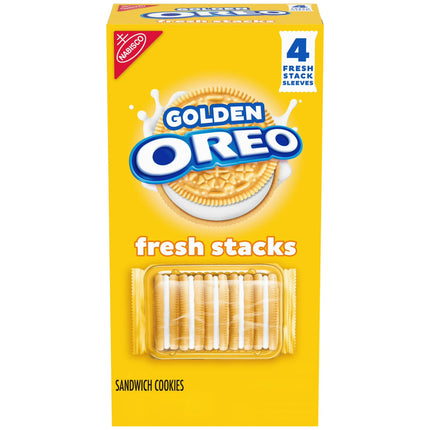 OREO Fresh Stacks Golden Sandwich Cookies, Travel Snacks, 8.05 Oz