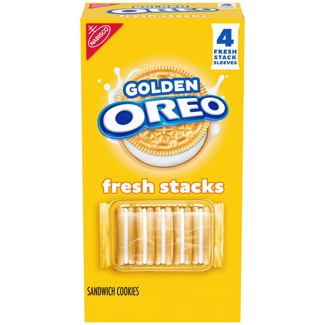 OREO Fresh Stacks Golden Sandwich Cookies, Travel Snacks, 8.05 Oz