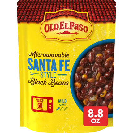 Old El Paso Black Beans, Santa Fe Style, Microwavable Pouch, 8.8 oz