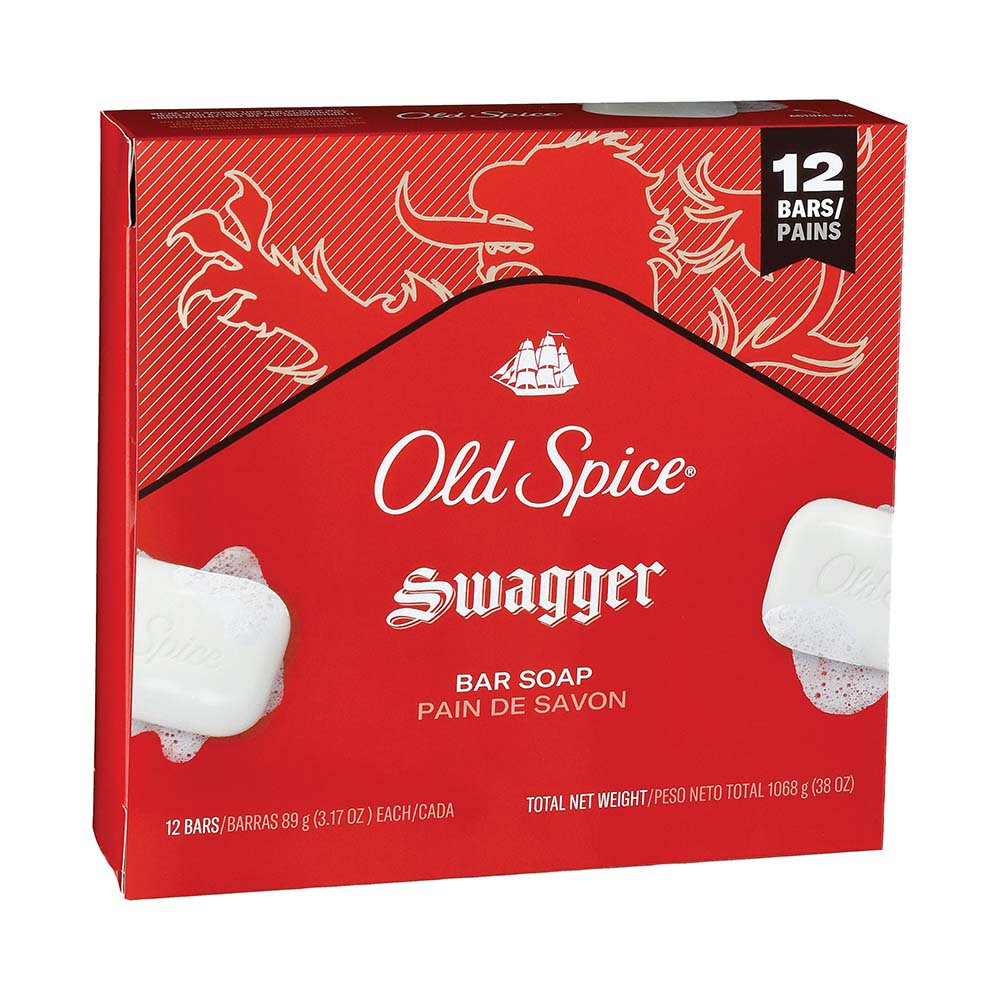 Old Spice Bar Soap for Men, Swagger, 3.17 oz, 12 Bars 