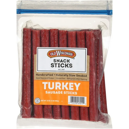 Old Wisconsin Gluten Free Turkey Sausage Snack Sticks, 28 -32 Oz  Pouch