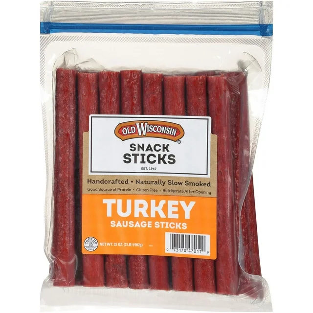 Old Wisconsin Gluten Free Turkey Sausage Snack Sticks, 28 -32 Oz  Pouch