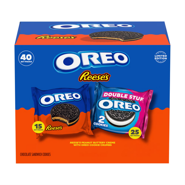 Oreo Chocolate Sandwich Cookies Variety Pack, Reese's and Double Stuf  40 ct.