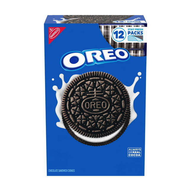 Oreo Chocolate Sandwich Cookies, Stay Fresh Sleeves, 12 pk.