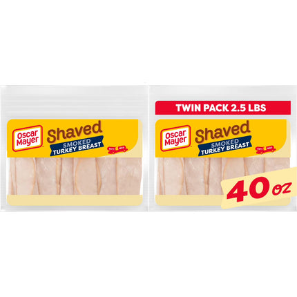 Oscar Mayer Shaved Extra Lean Smoked Turkey Breast Lunch Meat Twin Pack, 2 ct./20 oz.