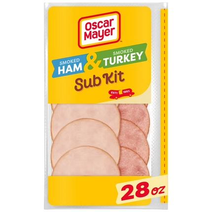 Oscar Mayer Sub Kit with Extra Lean Smoked Ham & Extra Lean Smoked Turkey Breast  28 Oz