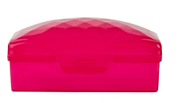 TRAVELING Plastic Soap Dish W/ cover Pink