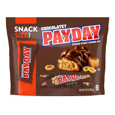 Payday Chocolatey Peanut Caramel Snack Size Candy, Bag 9.12 oz