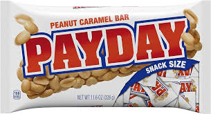 Payday Peanut Caramel Snack Size Candy, Bag 11.6 oz