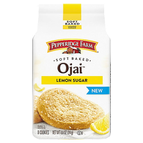 Pepperidge Farm Soft Baked Ojai Lemon Sugar Cookies, 8.6 Oz Bag (8 Cookies)