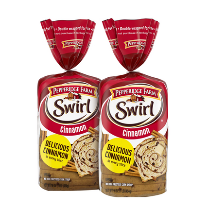 Pepperidge Farm Swirl Cinnamon Breakfast Bread, Loaf, 2 pk./16 oz.