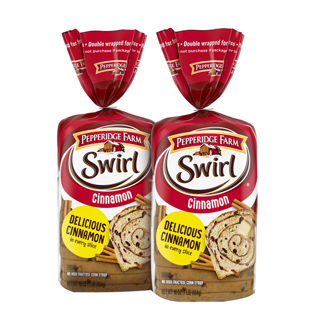 Pepperidge Farm Swirl Cinnamon Breakfast Bread, Loaf, 2 pk./16 oz.