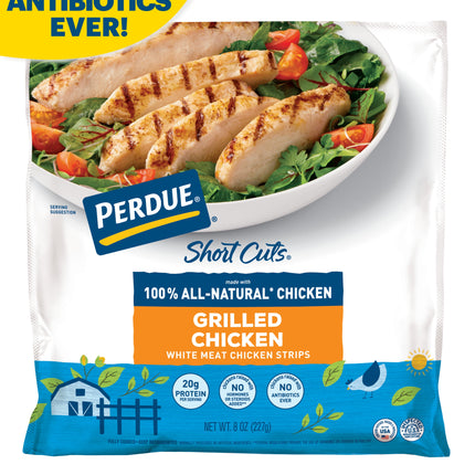 Perdue Short Cuts, Refrigerated Grilled Chicken Breasts Strips, 20G Protein per 3Oz Svg, 8 Oz.