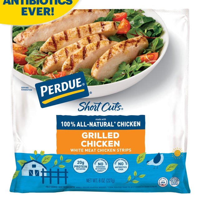 Perdue Short Cuts, Refrigerated Grilled Chicken Breasts Strips, 20G Protein per 3Oz Svg, 8 Oz.