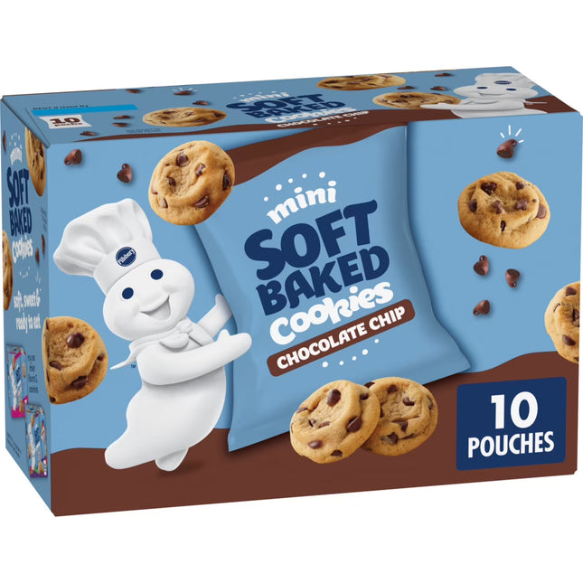 Pillsbury Mini Soft Baked Cookies, Chocolate Chip, Snack Bags, 10 Count, 10 Oz