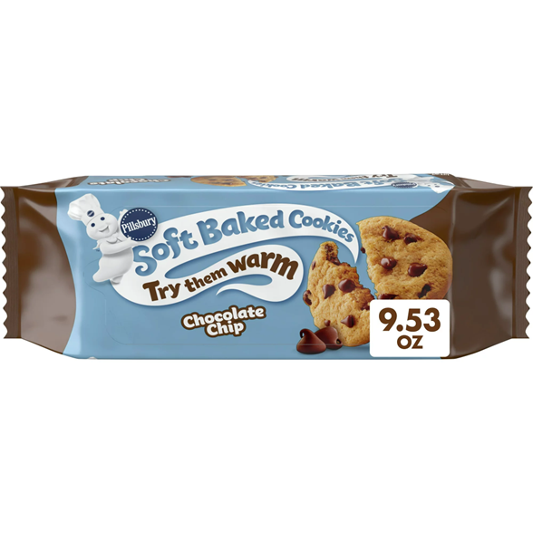 Pillsbury Soft Baked Cookies, Chocolate Chip, 9.53 oz, 18 ct
