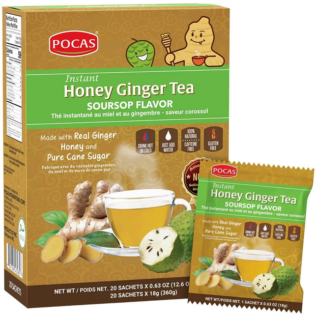 Pocas Honey Ginger Soursop Tea, 20 Packets