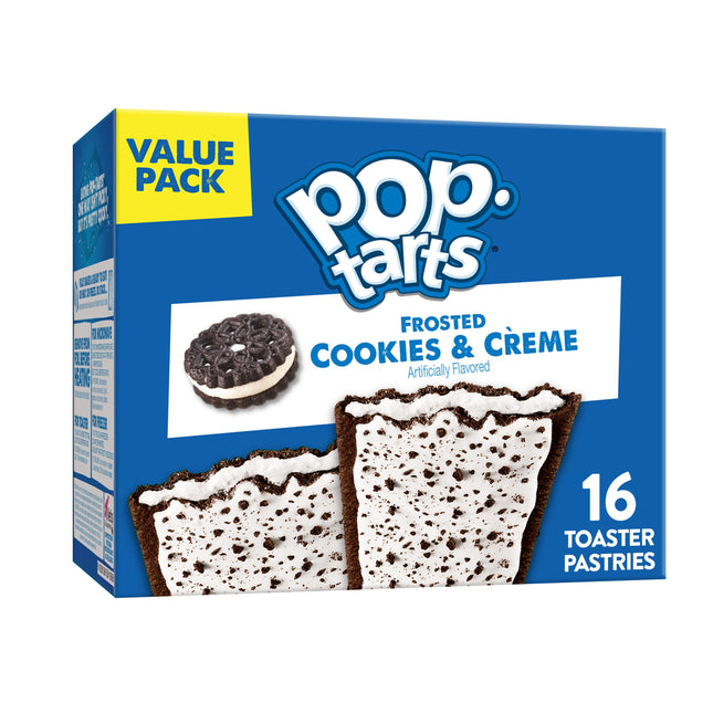 Pop-Tarts Frosted Cookies and Creme Toaster Pastries, Breakfast Foods, Shelf-Stable, 27 Oz (16 Count)