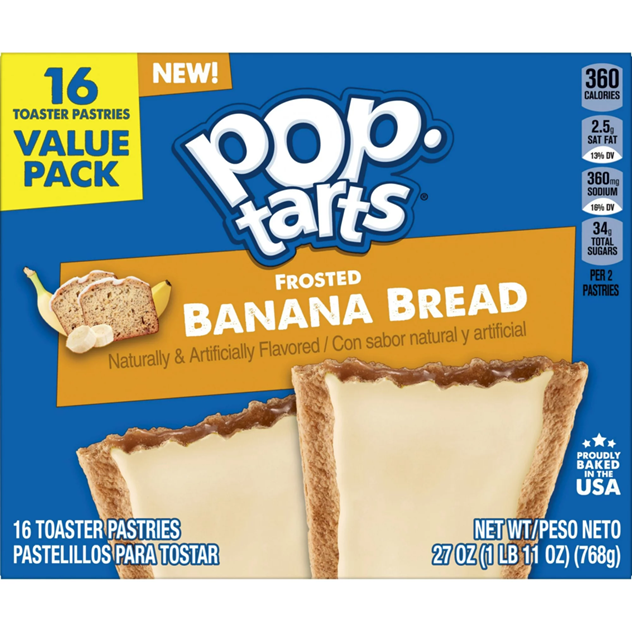 Pop-Tarts Frosted Banana Bread Breakfast Toaster Pastries, 27 oz, 16 Count