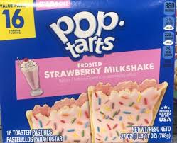 Pop-Tarts Frosted Strawberry Milkshake Toaster Pastries 27 oz  16 ct