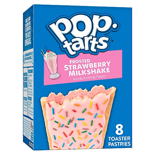 Pop-Tarts Frosted Strawberry Milkshake Toaster Pastries, 13.5 oz, 8 Count