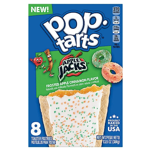 Pop Tarts Apple Jacks Frosted Apple Cinnamon Flavor Toaster Pastries, 13.5 oz, 8 Count