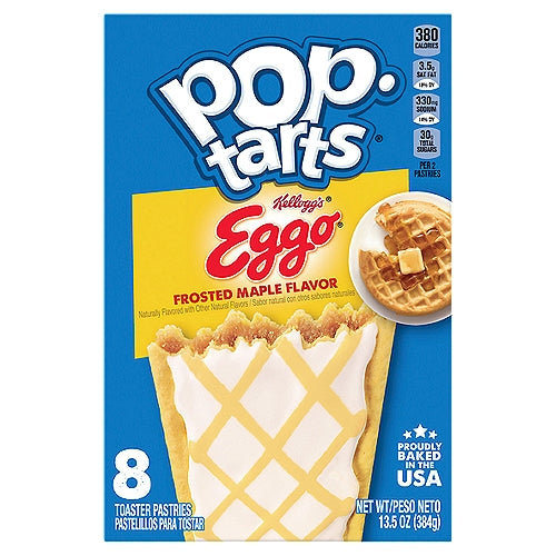 Pop Tarts Eggo Frosted Maple Flavor Toaster Pastries, 13.5 oz, 8 Count