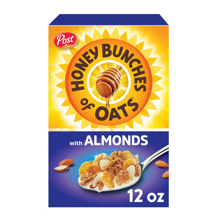 Post Honey Bunches of Oats with Almonds Breakfast Cereal, Crunchy 12 Oz Box