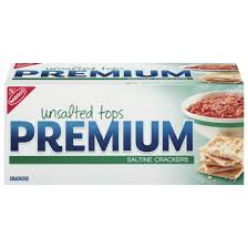Nabisco Premium Unsalted Tops Saltine Crackers, Lunch Snacks, 16 oz