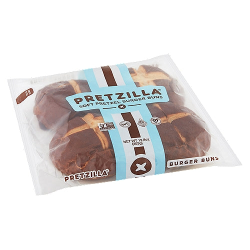 Pretzilla Soft Pretzel Burger Buns, 4 count, 12.8 oz