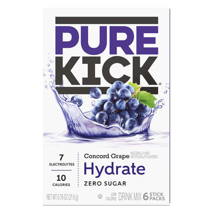 Pure Kick Concord Grape Zero Sugar Drink Mix, 6-pc