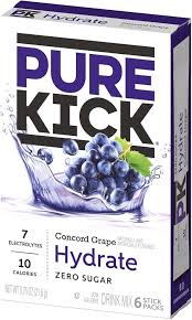 Pure Kick Hydration Singles To Go Drink Mix Grape, 6-ct.